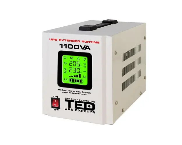 UPS pentru centrala termica TED000323, Runtime extins cu 1 acumulator (neinclus), 1100VA, 700W