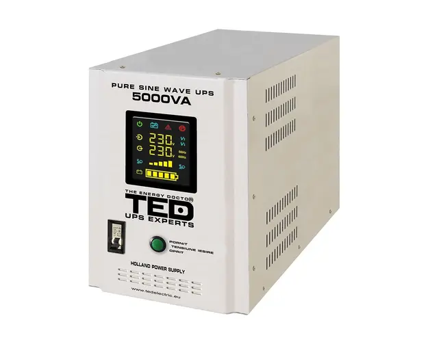 UPS pentru centrala termica TED001689, Runtime extins cu 2 acumulatori (neinclusi), 5000VA, 3500W