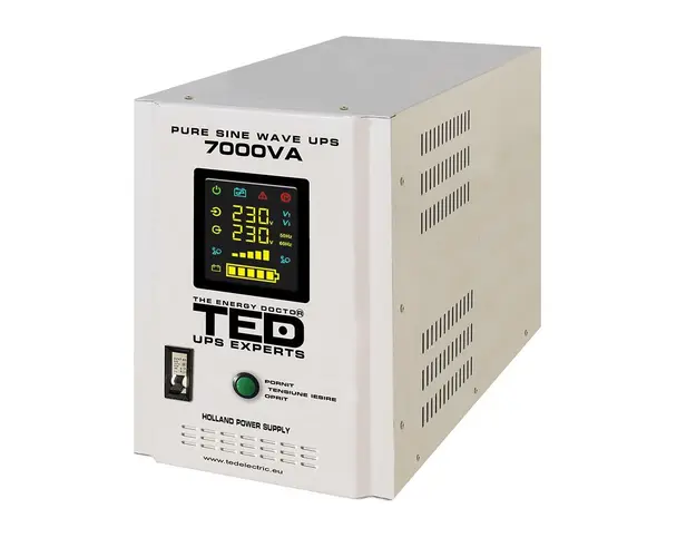 UPS pentru centrala termica TED001696, Runtime extins cu 4 acumulatori (neinclusi), 7000VA, 5000W