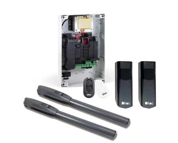 Kit automatizare poarta batanta Ditec DITPWR50HLS, 24 VDC, 288 W, 800 Kg, 6000 N, 2x 5 m