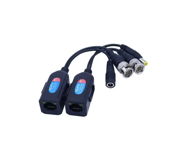 Video balun pasiv cu alimentare LLT-B213, CVI/TVI/AHD/CVBS, BNC in RJ45, 1 canal, 8 MP, pret/set