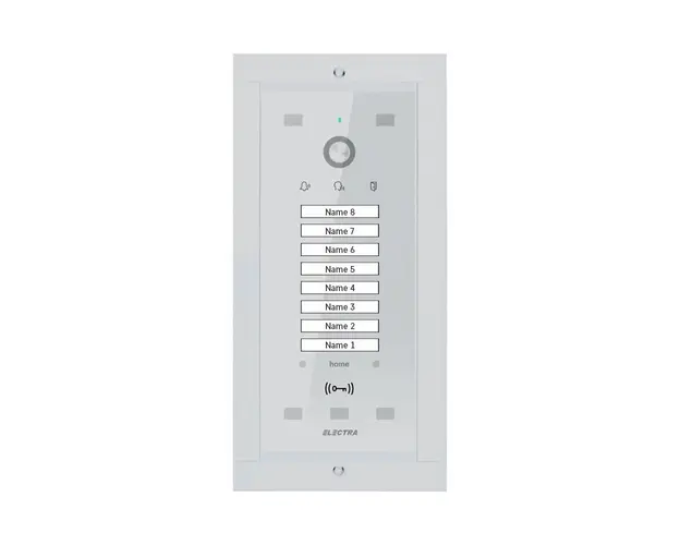 Videointerfon de exterior Electra Urban VPM.08F03.ELWU4, 8 familii, ingropat, 800 TVL, RFID, alb