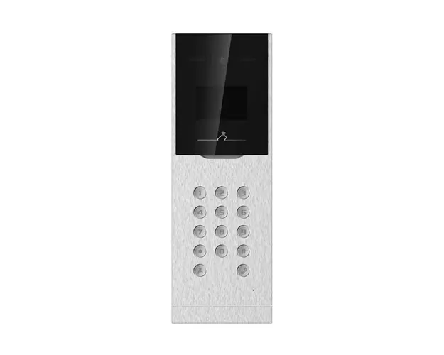 Videointerfon de exterior IP Hikvision DS-KD8023-E6, RFID, PIN/card, ecran LCD, 3.5 inch, 2 MP, IR, 10.000 utilizatori, ingropat