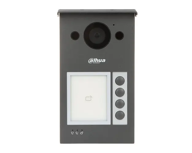 Videointerfon de exterior IP WiFi Dahua VTO3311Q-WP, 2 MP, 4 familii, auto IR, IC card, slot card, aparent, PoE