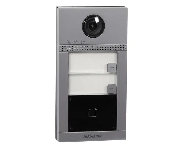 Videointerfon de exterior IP WiFi Hikvision DS-KV8213-WME1(B), 2 MP, IR 3 m, MIFARE 13,56 MHz, PoE, slot card