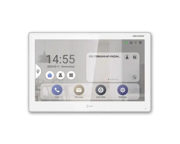 Videointerfon interior IP WiFi Hikvision DS-KH9510-WTE1(B), 10.1 inch, aparent, PoE