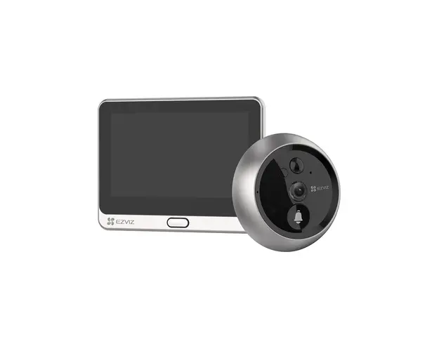 Vizor electronic wireless WiFi cu sonerie Ezviz CS-DP2C-A06E2WPFBS, 2MP, 2 mm, IR 5 m, PIR 6 m, slot card, 4.3 inch, acumulator 4600 mAh