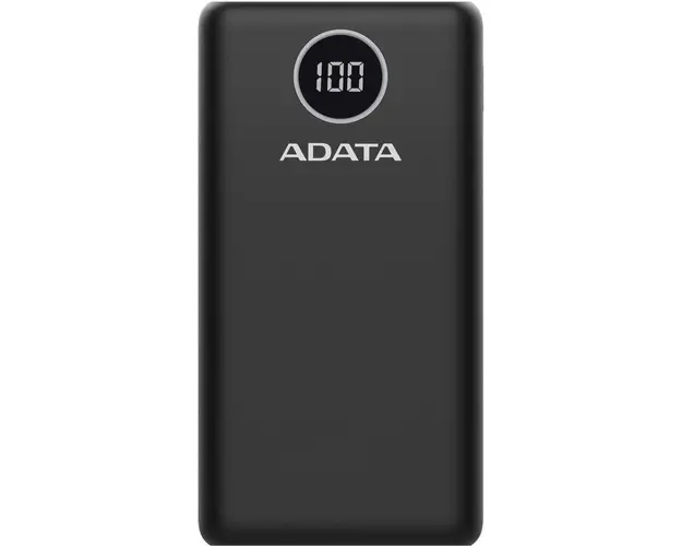 Acumulator extern ADATA 20000mAh, Quick Charge 3.0 + PD 18W, 2 x USB &amp;amp, 1 x USB-C, P20000QCD 20.000 mAh, Total 3A, Negru