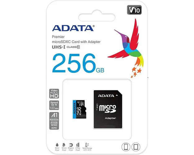 Card de memorie ADATA Premier, MicroSDXC, 256GB, UHS-I, Class 10