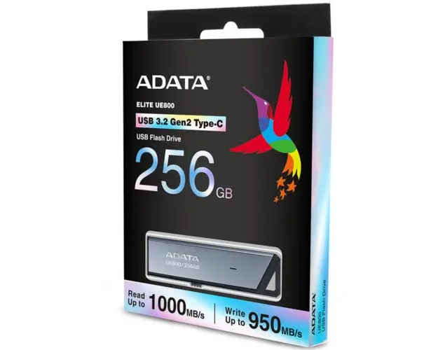 USB Flash Drive ADATA 256GB, UE800, USB Type-C, Black