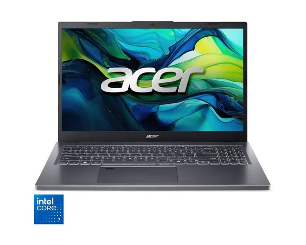 Laptop Acer Aspire 15 A15-51M-71LS cu procesor Intel® Core™ 7 150U pana la 5.4GHz, 15.6&#039;&#039;, QHD, IPS, 16GB RAM LPDDR5, 1TB SSD, Intel® Graphics, No OS, Steel Gray
