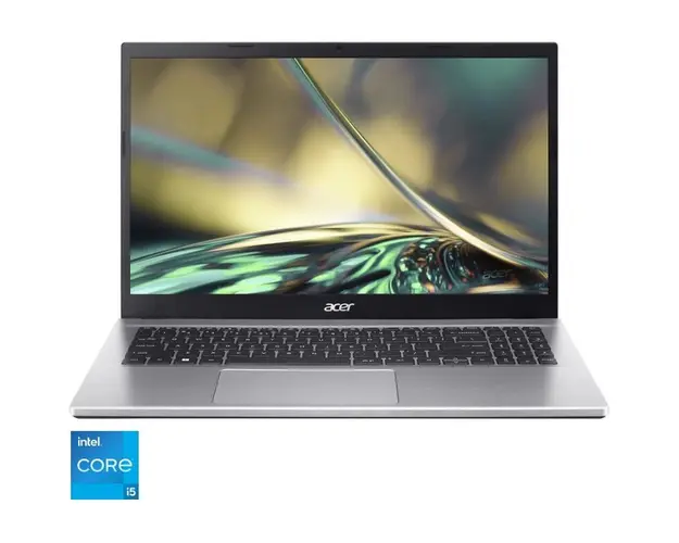 Laptop Acer 15.6&#039;&#039; Aspire 3 A315-59, FHD, Procesor Intel® Core™ i5-1235U (12M Cache, up to 4.40 GHz, with IPU), 16GB DDR4, 1TB SSD, Intel Iris Xe, No OS, Pure Silver