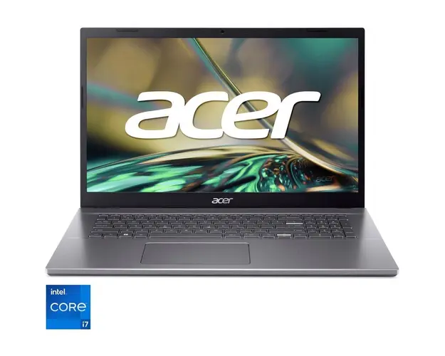 Laptop Aspire 5 A517-53-72B0 cu procesor Intel® Core™ i7-12650H pana la 4.7 GHz, 17.3, Full HD, IPS, 16GB DDR4, 512GB SSD, Intel® UHD Graphics, NO OS, Steel Gray