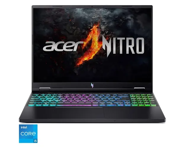 Laptop Acer Nitro 16 AN16-73-51HB cu procesor Intel® Core™ i5-14450HX pana la 4.8GHz, 16&#039;&#039;, WUXGA 165Hz IPS, 16GB DDR5 RAM, 512GB SSD, NVIDIA® GeForce RTX™ 4060, No OS, Obsidian Black