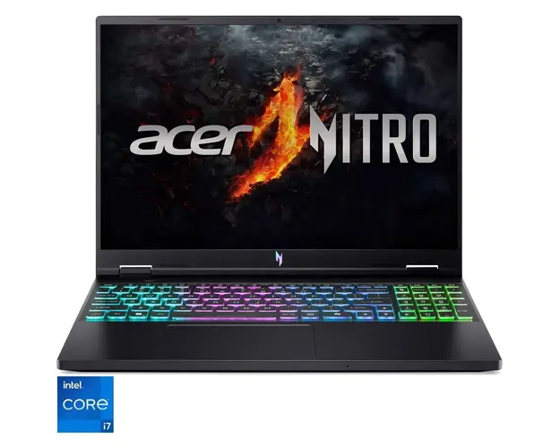 Laptop Acer Nitro 16 AN16-73-763S cu procesor Intel® Core™ i7-14650HX pana la 5.2GHz, 16&#039;&#039;, WQXGA IPS 165Hz, 32GB DDR5 RAM, 1TB SSD, NVIDIA® GeForce RTX™ 4060, No OS, Obsidian Black
