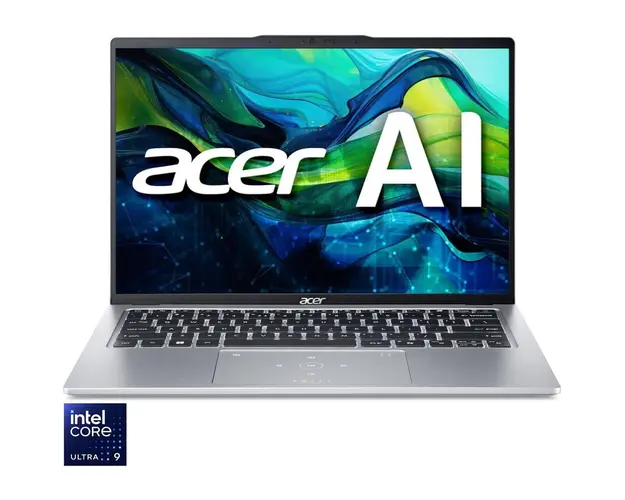 Laptop Acer Swift Go 14 OLED SFG14-73-91UT cu procesor Intel® Core™ Ultra 9 185H pana la 5.1GHz, 14&#039;&#039;, 2.8K OLED 32GB LPDDR5X RAM, 2TB SSD, Intel® Arc™ Graphics, Windows 11 Home, Pure Silver