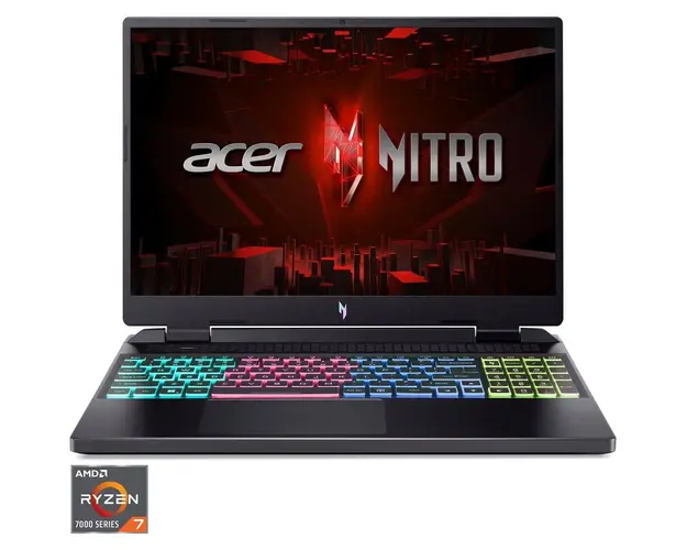 Laptop Gaming Acer Nitro 16 AN16-41 cu procesor AMD Ryzen™ 7 7735HS pana la 4.75 GHz, 16, WUXGA, IPS, 165Hz, 16GB, 512GB SSD, NVIDIA® GeForce RTX™ 4050 6GB GDDR6, NO OS, Black