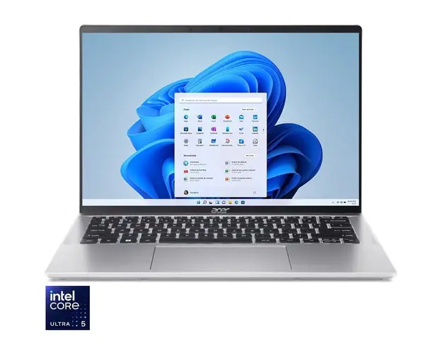 Ultrabook Acer 14&#039;&#039; Swift Go 14 SFG14-72, 2.8K OLED, Procesor Intel® Core™ Ultra 5 125H (18M Cache, up to 4.50 GHz), 16GB LPDDR5X, 512GB SSD, Intel Arc, Win 11 Home, Pure Silver