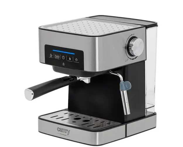 Espressor semiautomat cu spumiera Camry CR 4410, Inox, 15 bar, Argintiu/Negru