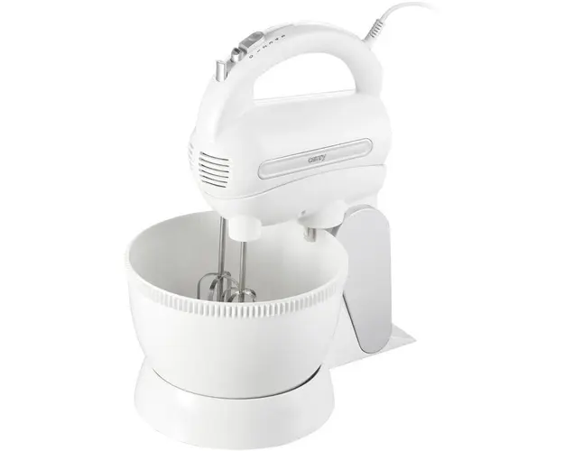 Mixer cu Bol Rotativ Camry CR4213, 5 Viteze, Functie Turbo, Putere 600W, Culoare Alb