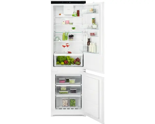Combina frigorifica incorporabila AEG TSC7G181ES, 256 l, No Frost, Usa reversibila, Control electronic, Semnal acustic, Coolmatic, Frostmatic, Clasa E, H 178 cm