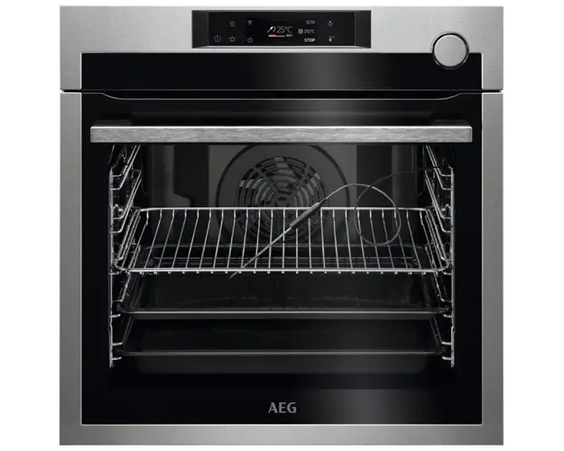 Cuptor incorporabil AEG BSE778380M, Electric, 72 l, Autocuratare pirolitica, SteamCrisp, Afisaj digital, Timer electronic, Conectivitate WiFi, Clasa A+, Inox antiamprenta