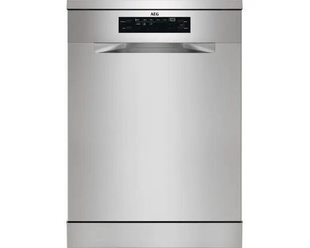 Masina de spalat vase AEG FFB53937ZM, 14 seturi, 8 programe, AirDry, MaxiFlex, Afisaj digital, Clasa D, Motor inverter, 60 cm, Inox