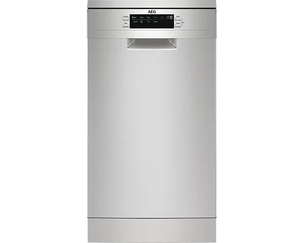 Masina de spalat vase AEG FFB73527ZM, SatelliteClean, Maxi Flex, AirDry, Deschidere automata a usii, clasa D, 10 seturi, inverter, 45 cm, Inox