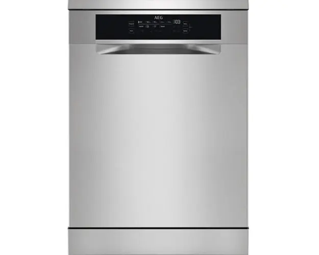 Masina de spalat vase AEG FFB73747PM, 15 seturi, 9 programe, Motor Inverter, Clasa D, AirDry, Afisaj digital, 60 cm, Inox
