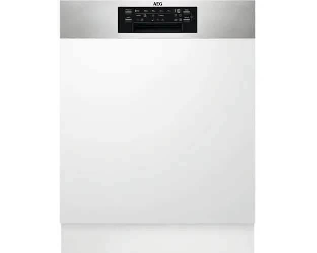 Masina de spalat vase semi-incorporabila AEG FEE84706PM, 15 seturi, 9 programe, Clasa C, AirDry, SprayZone, Afisaj digital, Motor Inverter, SatelliteClean, 60 cm