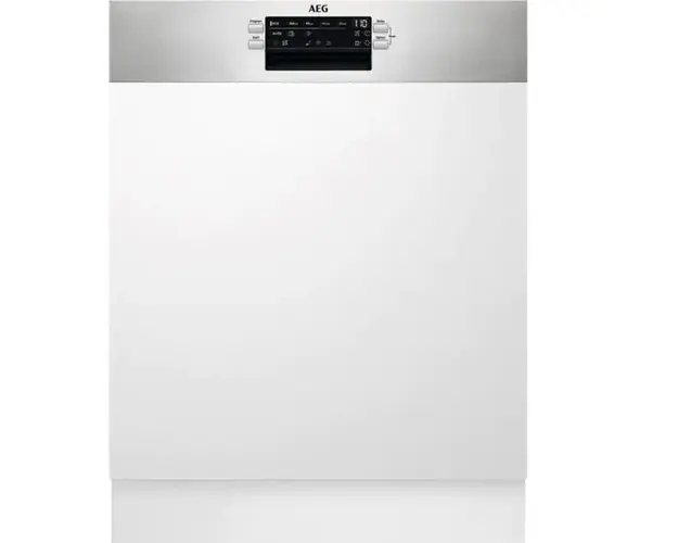 Masina de spalat vase semi-incorporabila AEG FES5396XZM, AirDry, 14 seturi, 8 programe, 60 cm, Clasa D, inox