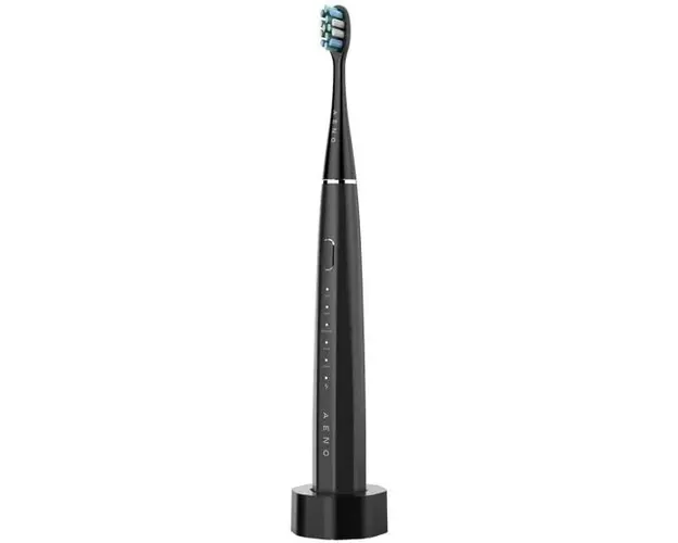 Periuta de dinti sonica electrica smart Aeno ADB0002S, 4 +8 moduri de curatare smart, incarcare wireless, 46000rpm, 90 de zile fara incarcare, IPX7, 3 capete de perie incluse, negru