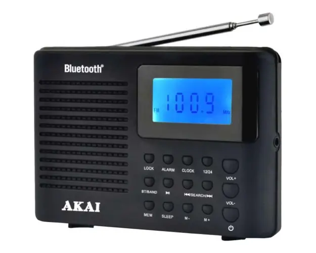 Akai radio cu ceas APR-400, Bluetooth 5.0, AM/FM, Negru