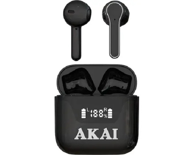 Casti audio AKAI BTJ-101, true wireless, Bluetooth 5.0, negru