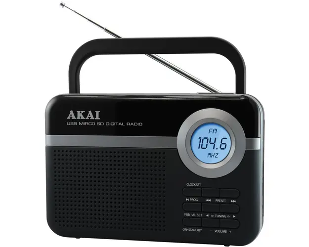 Radio portabil AKAI PR006A-471U, USB/SD, Negru