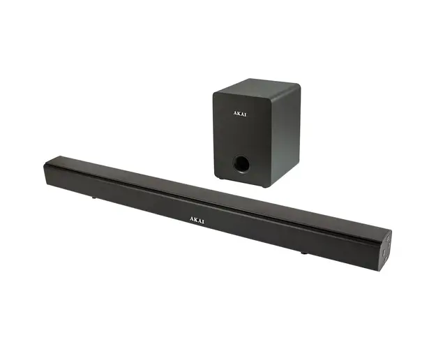 Soundbar AKAI ASB-6WSW, 2.1 canale, 70 W, Bluetooth, USB, HDMI (ARC), Aux in, Radio FM, afisaj LED, telecomanda