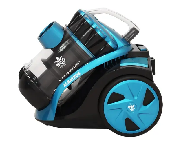 Aspirator Albatros Urban 90 Eco, Putere motor 900W, 32.5kWh/an, Putere de absorbtie 200W, Filtru HEPA, Negru/Turcoaz