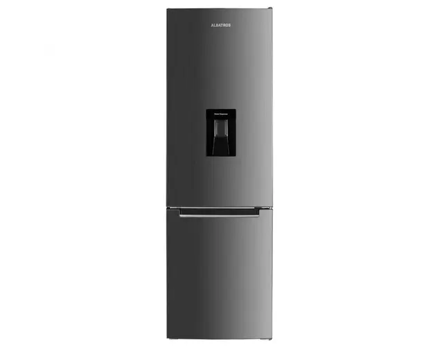 Combina Frigorifica Albatros CFXD343E, 260 l, Clasa E, H 180 cm, Inox/Argintiu