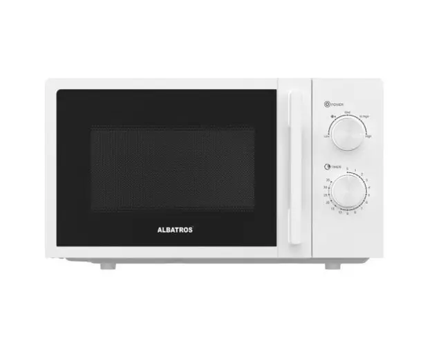 Cuptor cu microunde Albatros MWA-20MC4, 700 W, 20 L, Dezghetare, Lumina interior, Alb