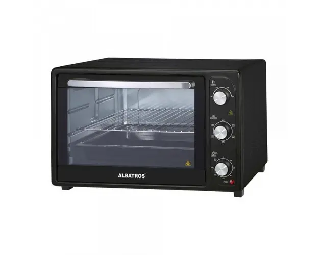 Cuptor electric Albatros A45BC2, 1800 W, 45 L, Convectie, 5 programe, Semnal sonor, Functie Stay on, Negru
