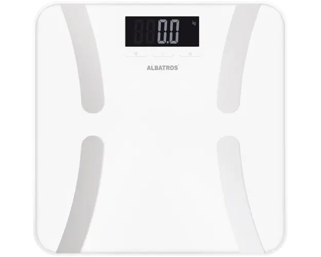 Cantar de baie cu analizator corporal HARMONY, Greutate maxima 180 kg, Oprire automata, Alb