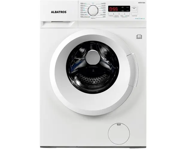 Masina de spalat rufe Albatros AWM1064,6 kg, Slim, 15 programe, 1000 rotatii, Clasa E, Termostat reglabil, Blocare acces copii, Alb