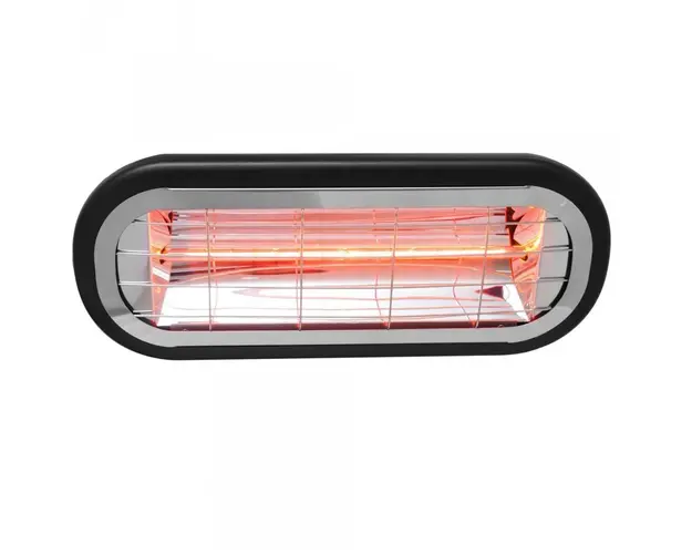 Radiator electric Albatros RHI-2000A, 2000 W, Grad protecţie IP65, Carcasa din aluminiu, Doar utilizare exterioara, Negru