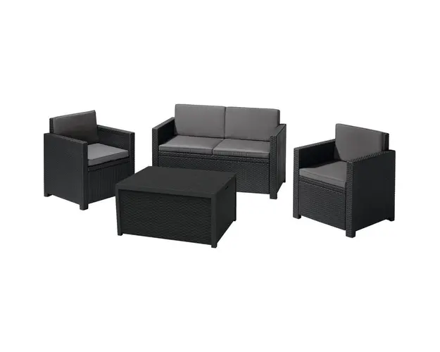 Set mobilier gradina ALLIBERT Armona, 4 piese, grafit