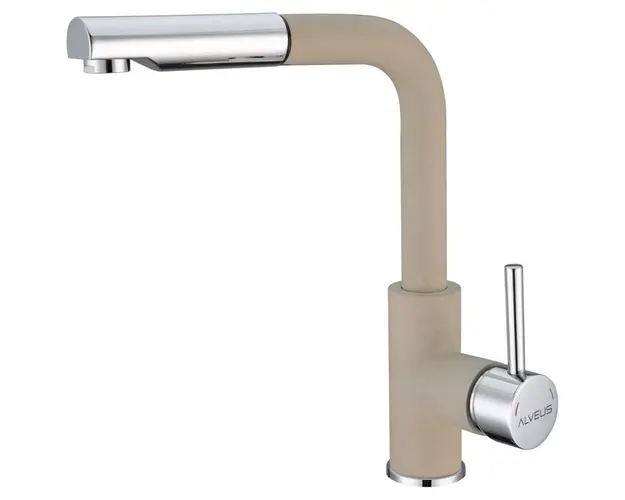 Baterie Alveus Siros, cap extractibil, dus, cartus ceramic, Bej