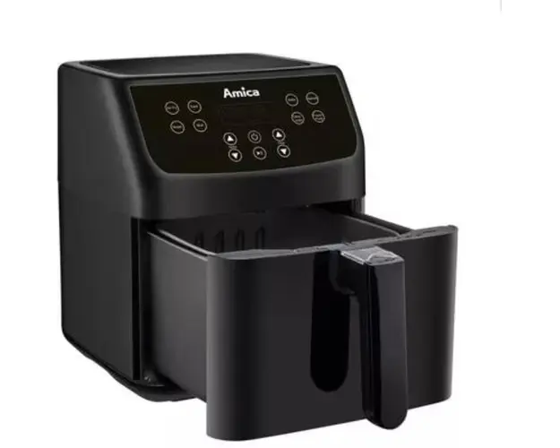 Friteuza cu aer cald Amica, Digitala - LED touch control, 5 Litri, 1850W, 8 Programe, Neagra