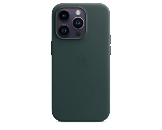 Husa de protectie Apple Leather Case with MagSafe pentru iPhone 14 Pro, Forest Green