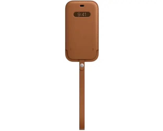 Husa de protectie Apple pentru iPhone 12 | 12 Pro, Leather Sleeve, MagSafe, Saddle Brown