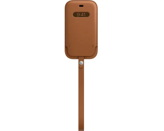 Husa de protectie Apple pentru iPhone 12 mini Leather Sleeve, MagSafe, Saddle Brown
