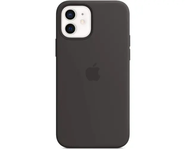 Husa de protectie Apple Silicone Case MagSafe pentru iPhone 12/12 Pro, Black